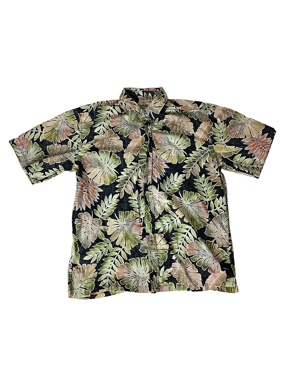 Cooke Street Mens Sz L Cotton Woven Hawaiian Tropical Floral Button Shirt     AE